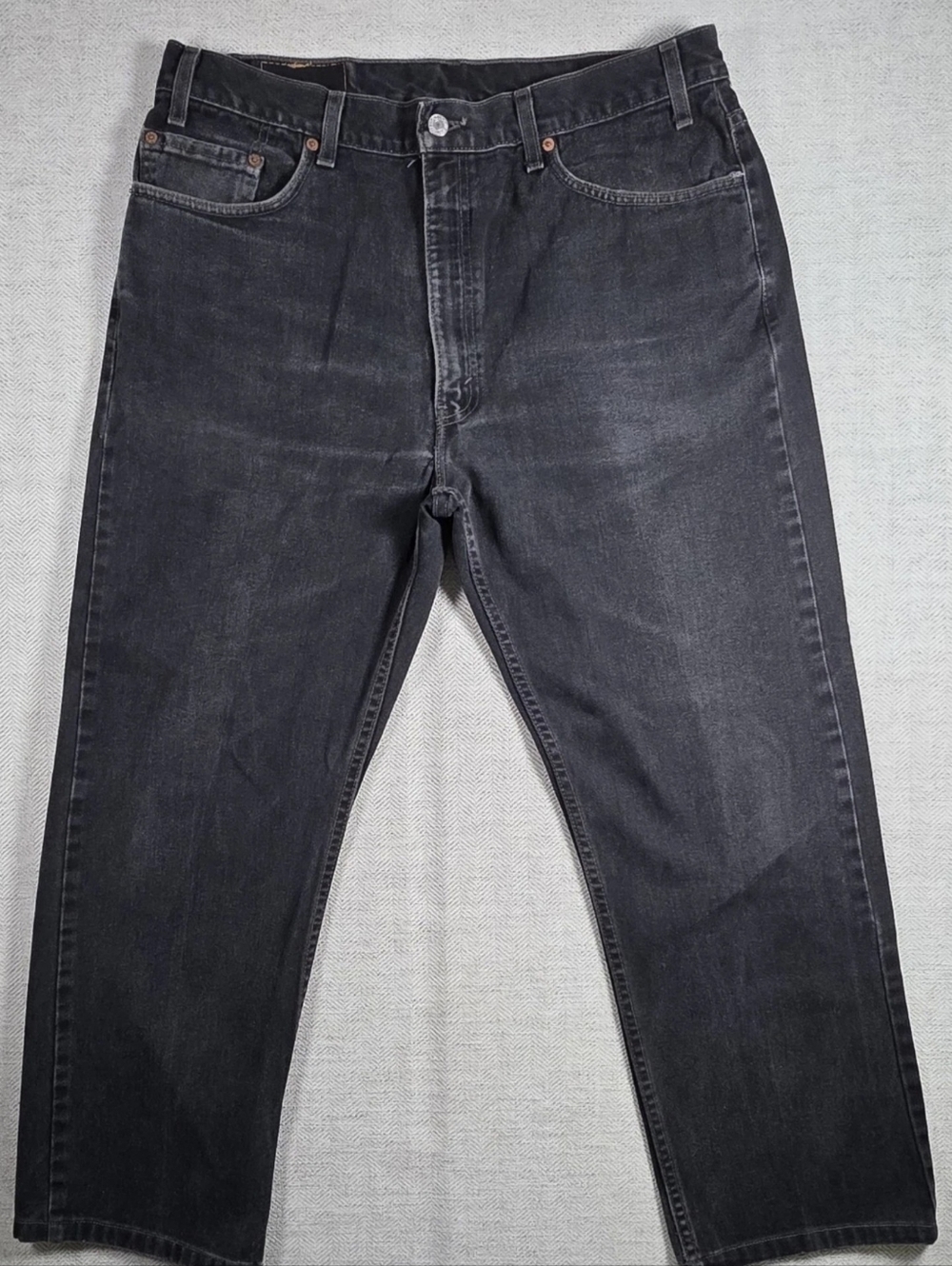 VTG Levi’s 505 Black Jeans Made in USA 38x30 Faded 2000 Mens Straight Leg 513